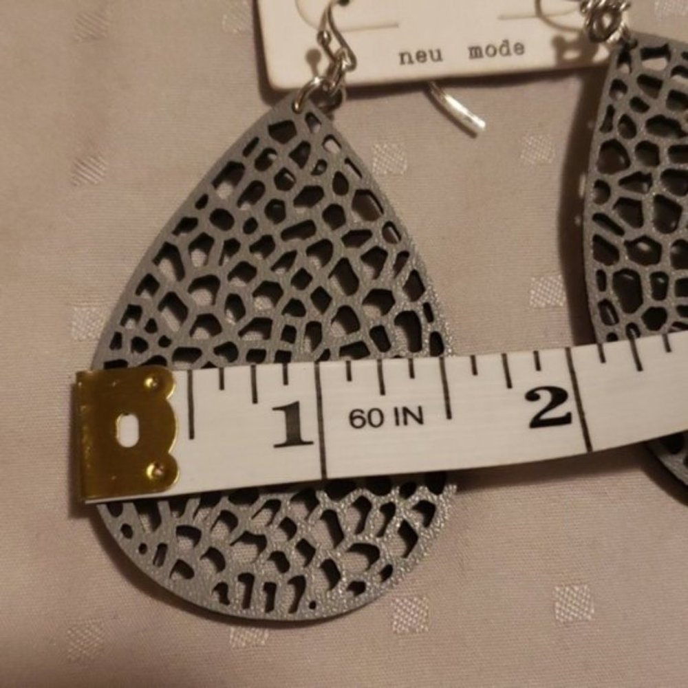 Leather Look Earrings - Picture 3 of 4
